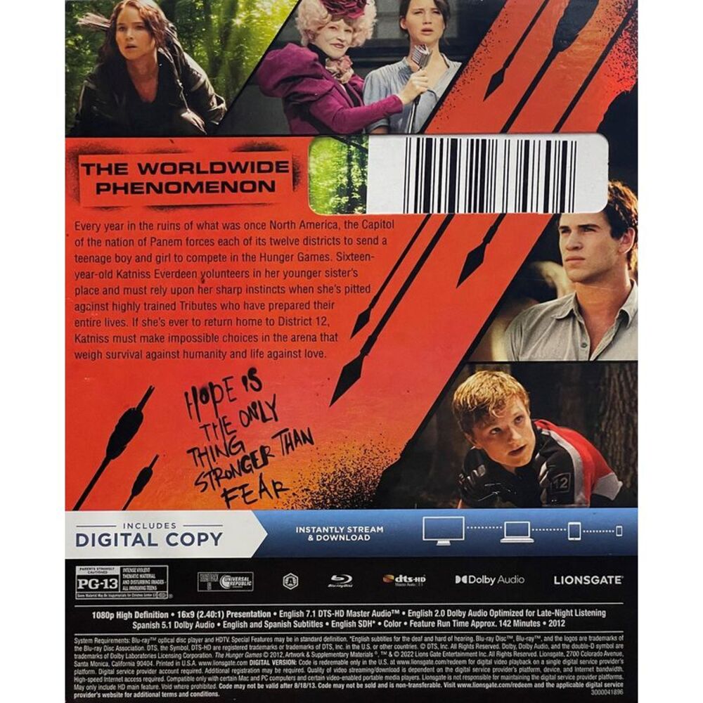 The Hunger Games (Blu-Ray, Digital Code) - Picture 3 of 3
